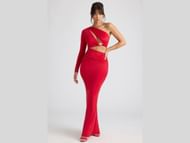 The Single sleeve cut-out evening gown "Estela" (Image via Oh Polly)